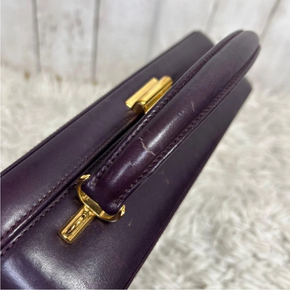 Gucci Dark Purple Leather Box Bag with Gold Hardware - Picture 8 of 16